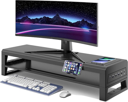 Computer monitor stand (Wireless Charging, Two-layer 700mm) by Unknown