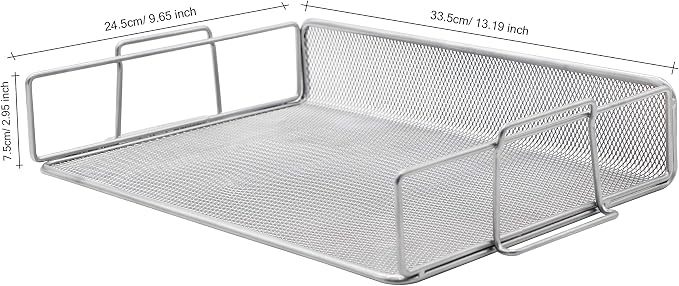 Exerz Paper Sorters 4pcs /Stackable Letter Trays 4 Tiers/File Trays/Desk Organiser - Metal - Office, School, Home - Image 3