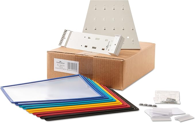 Durable VARIO 20 Pocket Desktop Reference System - Letter Size 10 Double-Sided Panels - Assorted Color Borders (Pack of 6) - Image 13