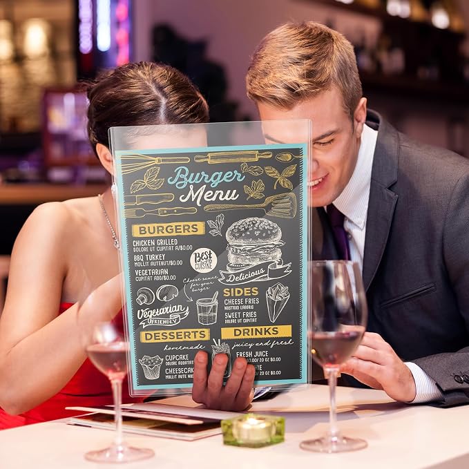 24 Pcs 11" x 17" Menu Cover, Rigid Print Protectors Double-Sided Clear Vinyl Menu Holder Heavy Duty Paper Sleeves Hard Plastic Poster Protector Sleeve for Page Sheet Photographs Document (24) - Image 6