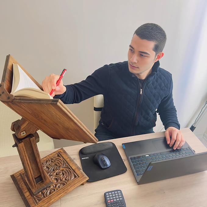 Adjustable Wooden Book Stand | Quran, Bible Holder Lectern | Cookbook Stand, Desktop Bookstand - Image 8