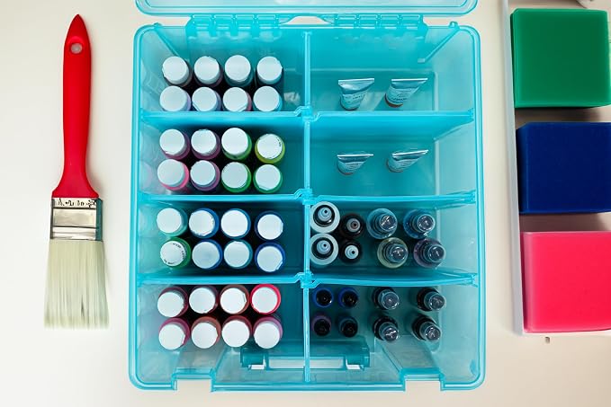 ArtBin 6990AA Super Satchel Double Deep, Portable Art & Craft Organizer with Handle, [1] Plastic Storage Case, Aqua Mist - Image 11
