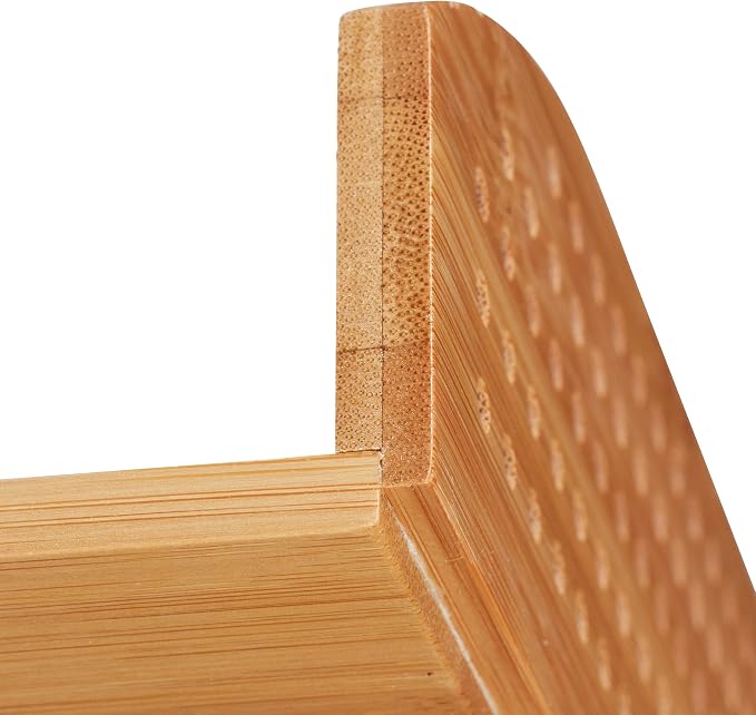 Bamboo Letter Tray, Set of 5, Perforated, Stackable, A4, Office Storage, Study, 7 x 25 x 13 cm, Natural - Image 7