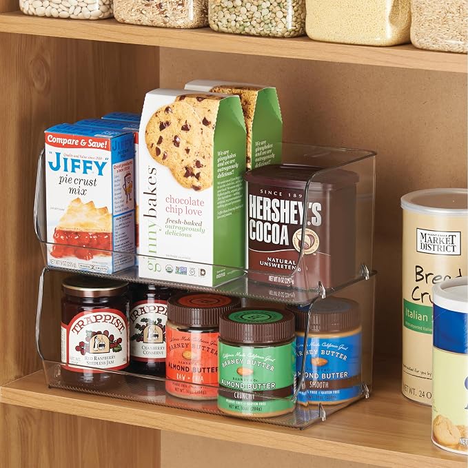 iDesign Stackable Open-Front Storage Bins, Set of 3, Clear | Kitchen and Pantry Organization - Image 3