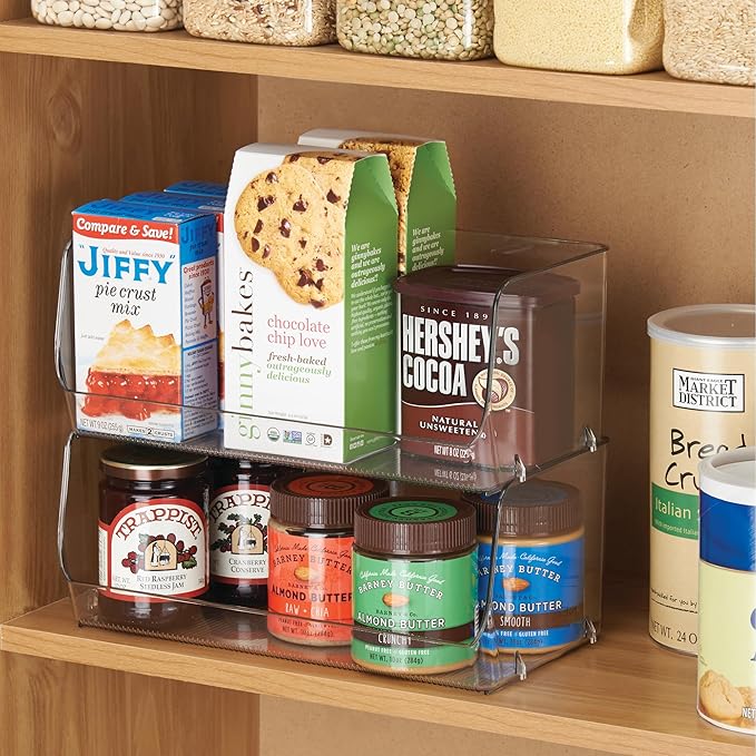 iDesign Stackable Open-Front Storage Bins, Set of 6, Clear | Kitchen and Pantry Organization - Image 3