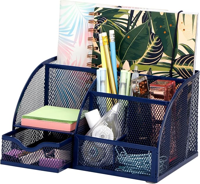 Exerz Desk Organizer/Mesh Desk Tidy/Pen Holder/Multifunctional Organizer EX348 | Compact Desktop Storage For Notes Scissors Clips Rulers Diaries Study Tools And Small Home Essentials - Image 8