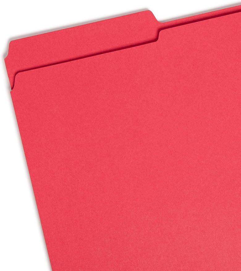 Smead File Folder, Reinforced 1/3-Cut Tab, Legal Size, Red, 100 per Box (17734) - Image 2
