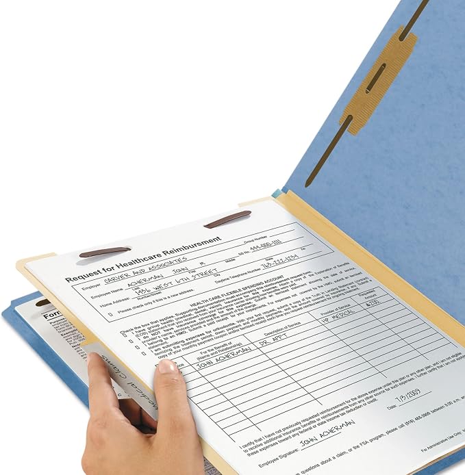 Smead Classification File Folder, 2" Expansion, 2/5-Cut Tab, Letter Size, 10 per Box (1 Divider, Blue) - Image 8