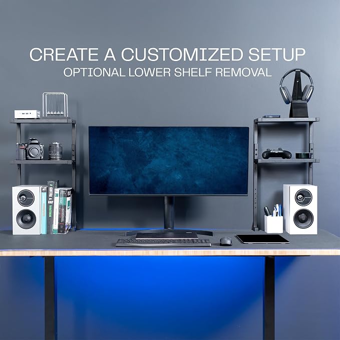 VIVO Clamp-on 13 inch Above or Below Desk 3-Tier Shelving Unit for Table Accessories, Gaming Devices, and More, Storage Tray, Desktop Organizer, Black, STAND-SHELF3C - Image 7