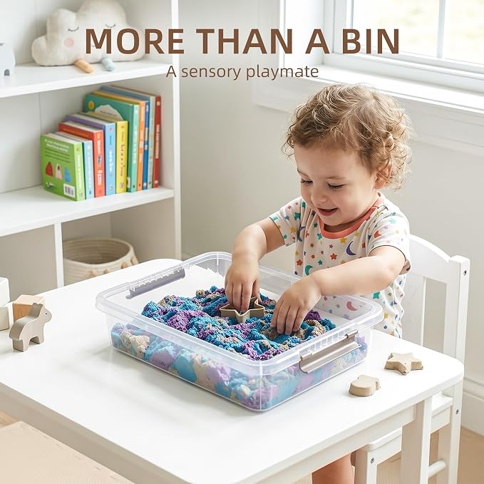 Citylife 3 PCS Plastic Storage Bins with Latching Lids Portable Project Case Clear File Box Stackable Storage Containers for Organizing A4 Paper, Photo, Document, Scrapbook - Image 8
