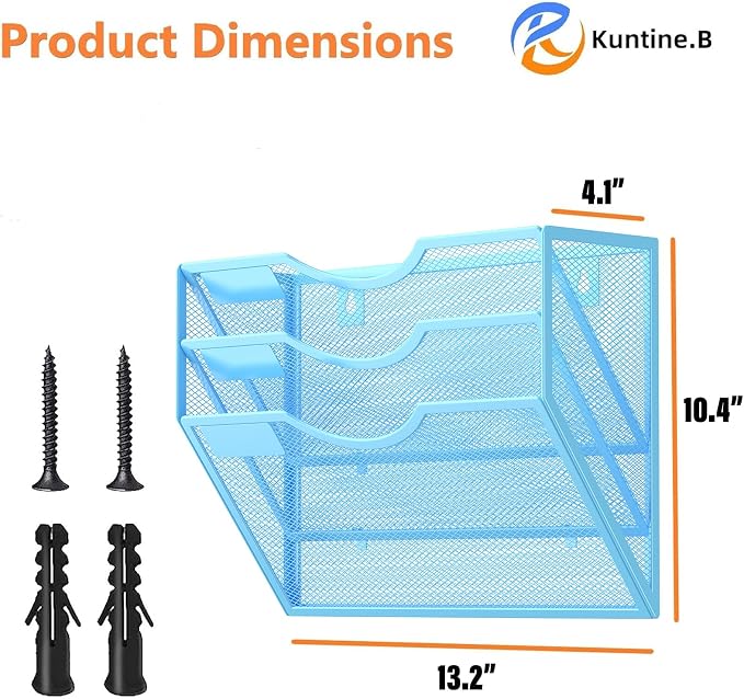 Kuntine.B Wall File Organizer Office Hanging Magazine Holder Wall File Organizer for Office Home - Image 2