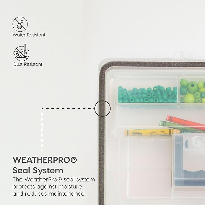 IRIS USA WeatherPro Portable File Box Organizer, 19 Qt. Pearl | Store and transport letter size files, documents and records with weather resistant protection and secure latching - Image 2