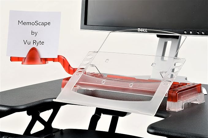 MemoScape Adjustable in-Line Document Holder for Typing | Reduces Neck Strain, Improves Focus, Boosts Desk Organization, and Workflow | Paper Holder Stand for Desk and Home Office - Red (VUR 3060) - Image 2