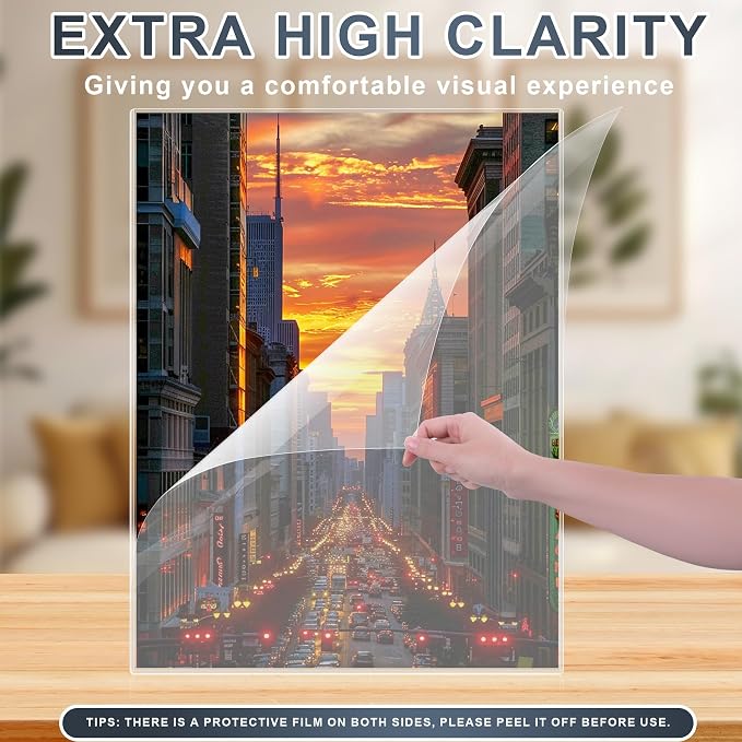 AKONEGE 5 Pcs 18" x 24" Rigid Print Protectors Clear Hard Sheet Protectors Heavy Duty Top Loading Crystal Poster Sleeves Picture Frame Hard Plastic Sleeves for Art Prints Photos Documents Blueprint - Image 4