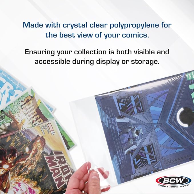 BCW Current Comic Bags (400 Pack) – Acid-Free BCW Comic Book Bags for Modern Comics | Crystal Clear Comic Book Sleeve Protection | 6 7/8 x 10 1/2 - Image 4
