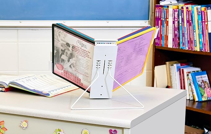 Durable Instaview20 Pocket Expandable Desktop Reference System - Letter Size 10 Double-Sided Panels - Assorted Color Borders (Pack of 10) - Image 8
