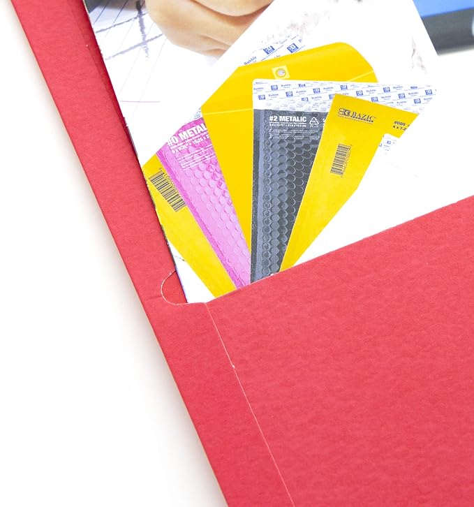 BAZIC Products Assorted Color Paper 2-Pocket Folder, 10-Set | two interior pockets, Holds 8.5 x 11 in sheets - Image 7