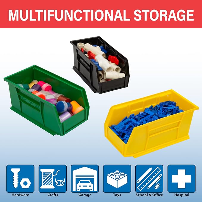 Akro-Mils 30230 AkroBins Plastic Storage Bins, 11"x5"x5", Stone, 12-Pack | Space-Saving Stackable Bins for Garage, Pantry, Craft Organization - Image 4