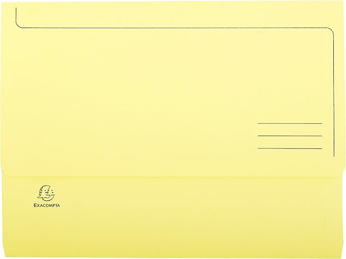 Exacompta - Ref 47979E - Super Pocket Wallets - 245 x 325mm in Size, Suitable for A4 Documents, 30mm Expanding Gusset, 210gsm Midweight Manilla - Yellow (Pack of 10) by +Office+Supplies