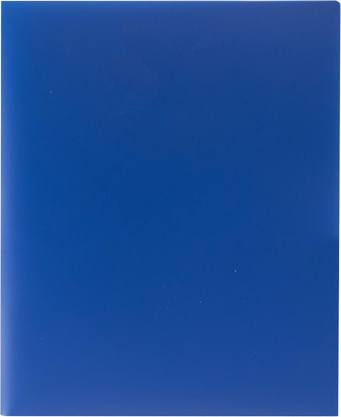 C-Line Two-Pocket Heavyweight Poly Portfolio, For Letter Size Papers, Includes Business Card Slot, 1 Case of 25 Portfolios, Blue (33955-25) - Image 3