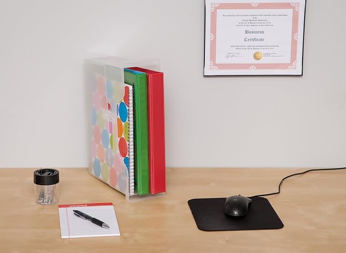 IRIS USA 6-Pack Small Desktop File Box with Open Lid, Clear | Organize paperwork, mail, magazines, and office supplies with portable storage for desks, classrooms, and home workspaces - Image 3