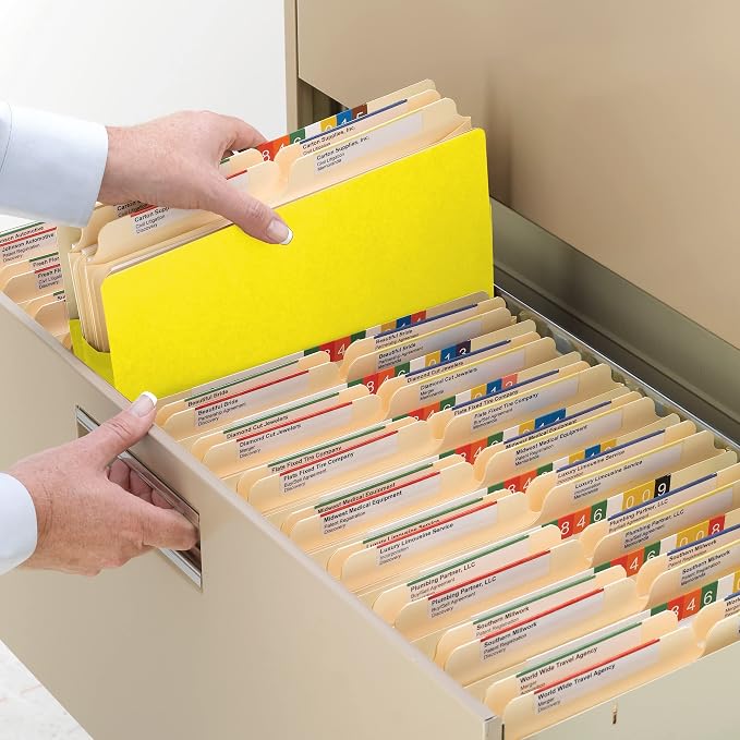 Smead File Pocket, Straight-Cut Tab, 3-1/2" Expansion, Letter Size, Yellow, 25 per Box (73233) - Image 2