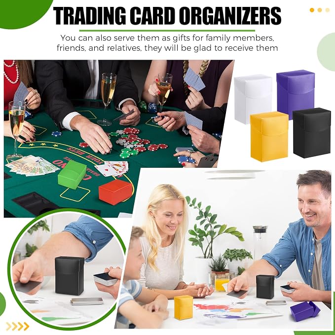 Jerify 80 Pcs Deck Cards Boxes with Dividers, 40 Trading Card Storage Box and 40 Dividers, Plastic Deck Cases Storage Organizer Carrying Case for Games Play Pieces Sports Basketball Football Baseball - Image 5