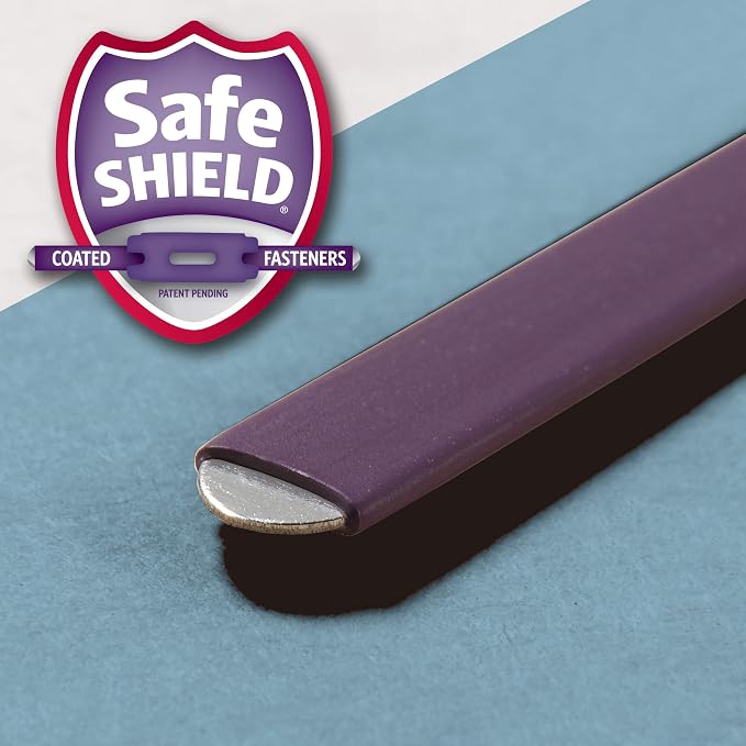Smead Pressboard Classification File Folder with SafeSHIELD Fasteners, 3 Dividers, 3" Expansion, Letter Size, Blue, 10 per Box (14094) (Pack of 1) - Image 4