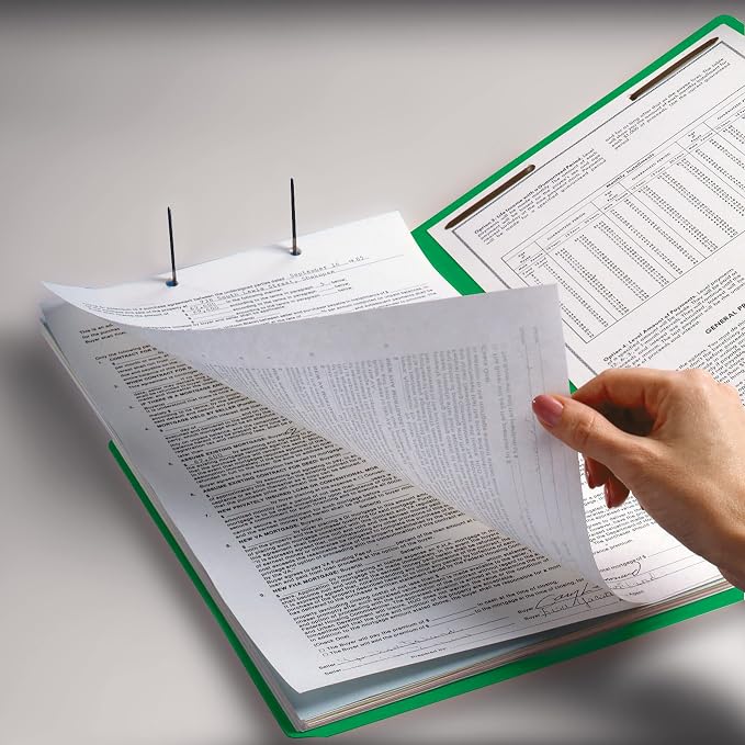 Smead End Tab Fastener File Folder, Shelf-Master® Reinforced Straight-Cut Tab, 2 Fasteners, Letter Size, Green, 50 per Box (25140) - Image 4