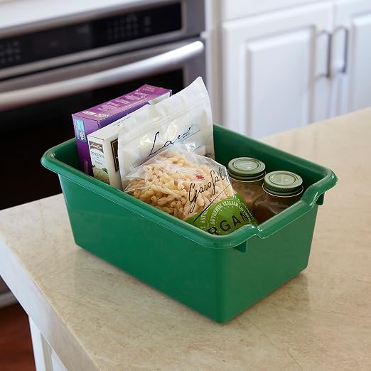 ECR4Kids Scoop Front Storage Bins, Multipurpose Organization, Green, 10-Piece - Image 8