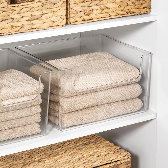 iDesign Open-Front Storage Bin, Clear, Set of 2 | For Kitchen, Pantry, Bathroom, Office, Made in USA - Image 3