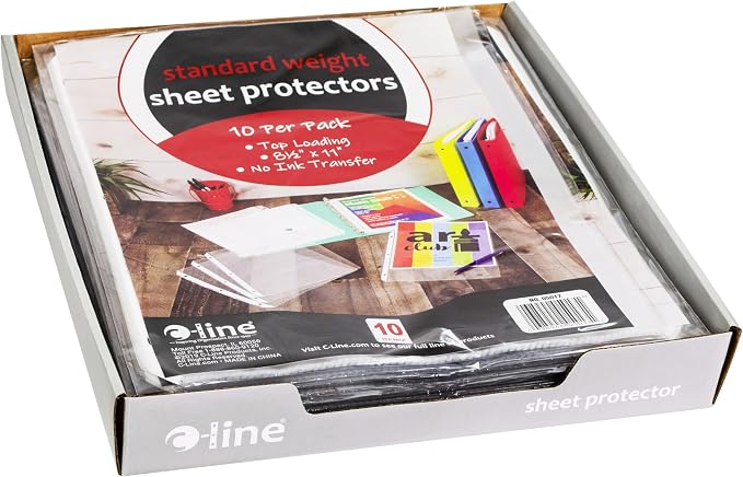 C-Line Top Loading Standard Weight Poly Sheet Protectors, Clear, 8.5 x 11 Inches, 10 per Pack, Set of 24 Packs (05017-24) - Image 2