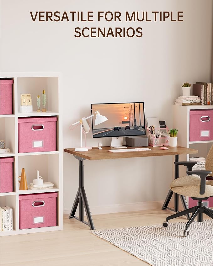2 Pack File Storage Organizer, Filing Box, Portable File Box with Lid, Fit for Letter/Legal File Folder Storage, document organizer, New-pink - Image 6