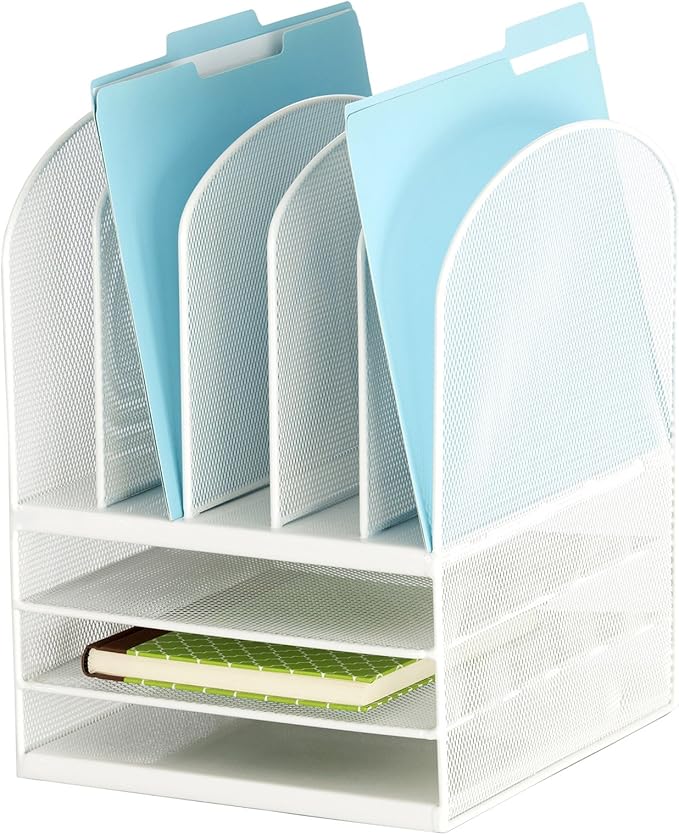 Safco Onyx Mesh 5 Sorter, 3 Tray Desktop Organizer – Steel Mesh Construction – Durable Powder Coated Finish – Ideal for Offices, Home & Classrooms by SafcoProducts