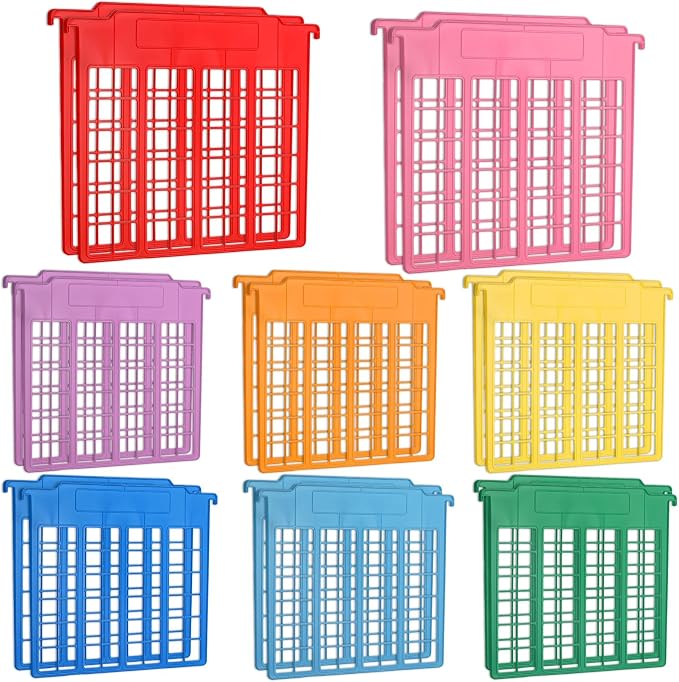 party greeting 16 Pack File and Folder Dividers 9.4x12.7 Inch Plastic Hanging Filing Cabinet Dividers Organizers Insertable File Separators Supplies for Office Drawer Organization (Rainbow) by partygreeting