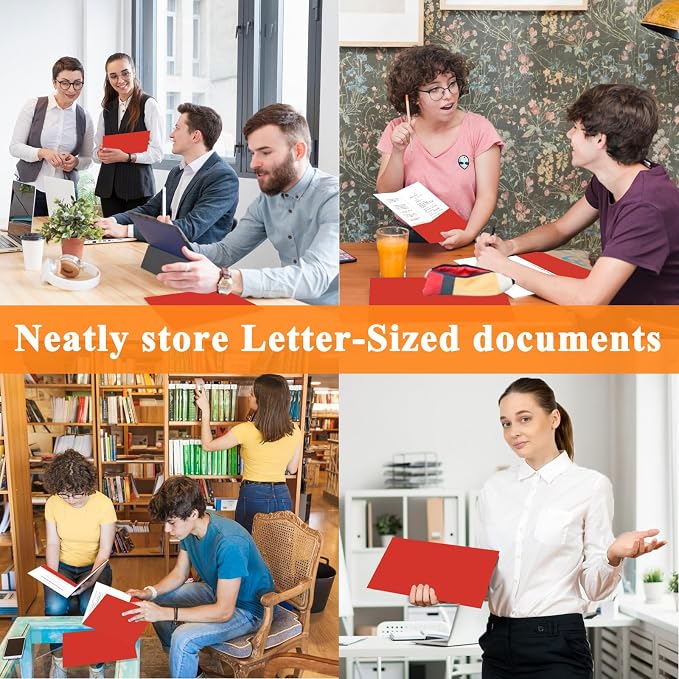 pmybupo Paper Folders with Two-Pockets,Fit Letter Size,25pcs Red - Image 5