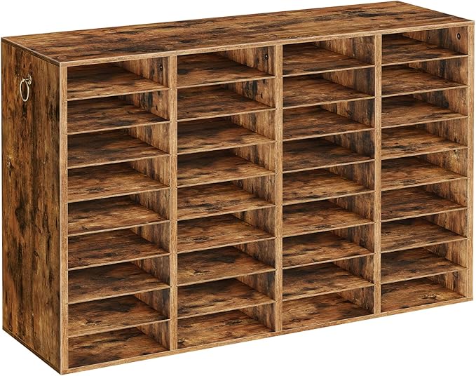 HOOBRO Wooden Literature Organizer, 36-Slot Mail Sorters, Removable Classroom Mailbox, Student Mailboxes for Classroom, Paper Storage Organizer, for Home, Office, Classroom, Rustic Brown FG36WF01 by HOOBRO
