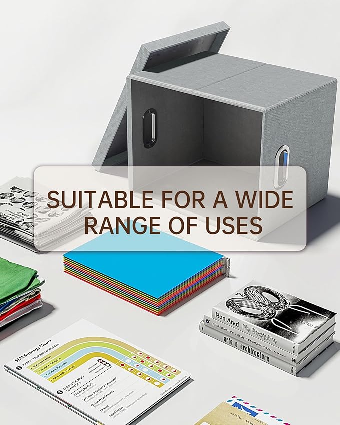 2 Pack File Storage Organizer, Filing Box, Portable File Box with Lid, Fit for Letter/Legal File Folder Storage, Document Organizer, Gray - Image 5