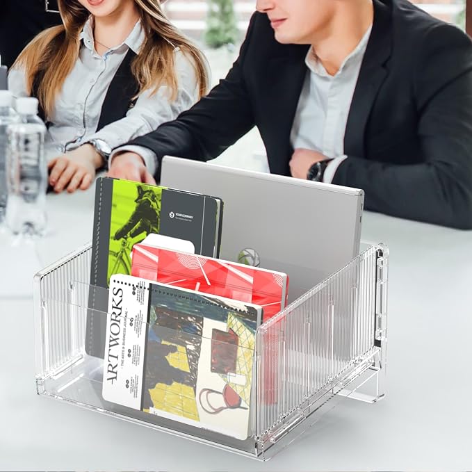 File Sorter Organizer, 5 Sections Acrylic Letter Tray 2 Pack | Desk Mail Organizer Letter Holder for Envelopes, Mail, Electronics - Image 7