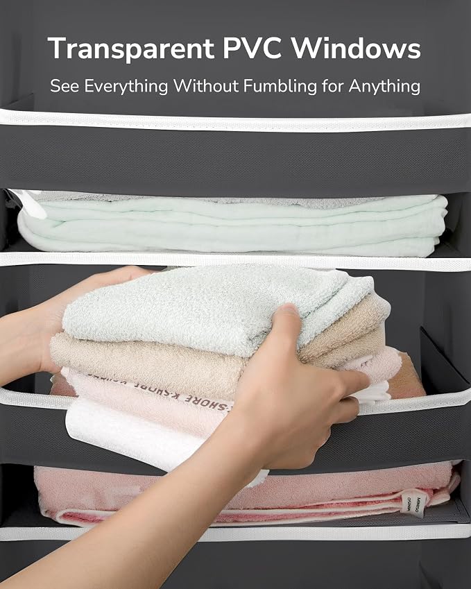ULG Over The Door Organizer with 6 Large Pockets 12 Side Pockets, 50lbs Weight Capacity Door Hanging Organizer for Bedroom, Bathroom, Pantry, Nursery Storage, Dark Gray - Image 4