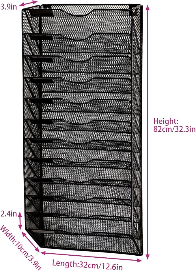Wall Mounted File Organiser A8 Mesh in Hanging Wall File Holder Mail Organiser - Image 5