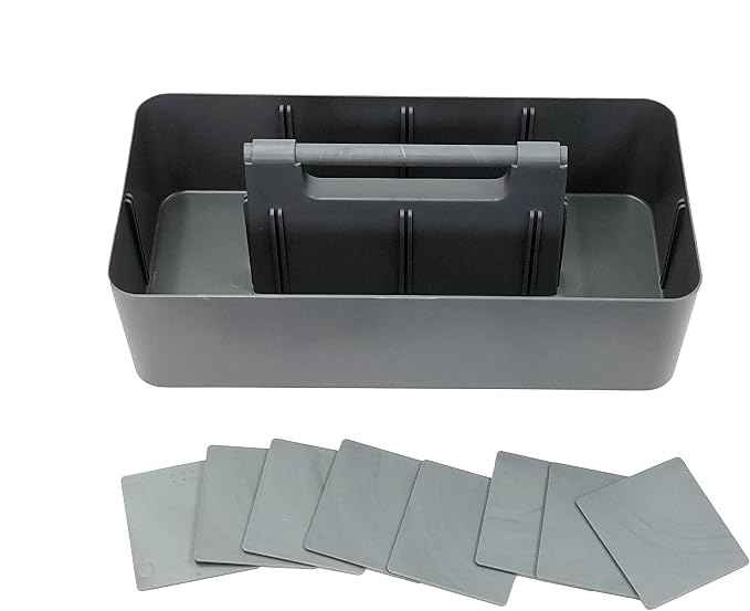 -Large Portable Caddy, DIY Dividers, 8 Compartments, School Office Supplies Home Business Organizer,Portable Basket with Handle Storage Made in USA (6 PACK, Orion Gray) - Image 9