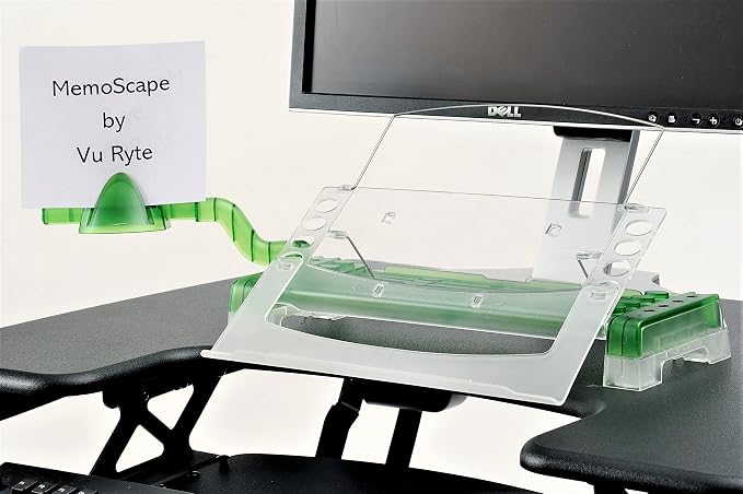 MemoScape Adjustable in-Line Document Holder for Typing | Reduces Neck Strain, Improves Focus, Boosts Desk Organization, and Workflow | Paper Holder Stand for Desk and Home Office - Green (VUR 5020) - Image 5