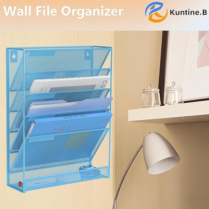 Kuntine.B Wall File Organizer Office Hanging Magazine Holder Wall File Organizer for Office Home - Image 6