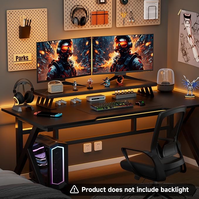 Monitor Stand Riser, 39 Inch Large Wood Monitor Stands for 2 Monitors | Desk Monitor Riser for Computer/Laptop/Printer/TV, Stand Riser up to 220 lbs - Image 4