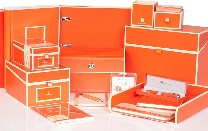 Semikolon - Business Card Box with Alphabetical Tabs, Orange - Image 2