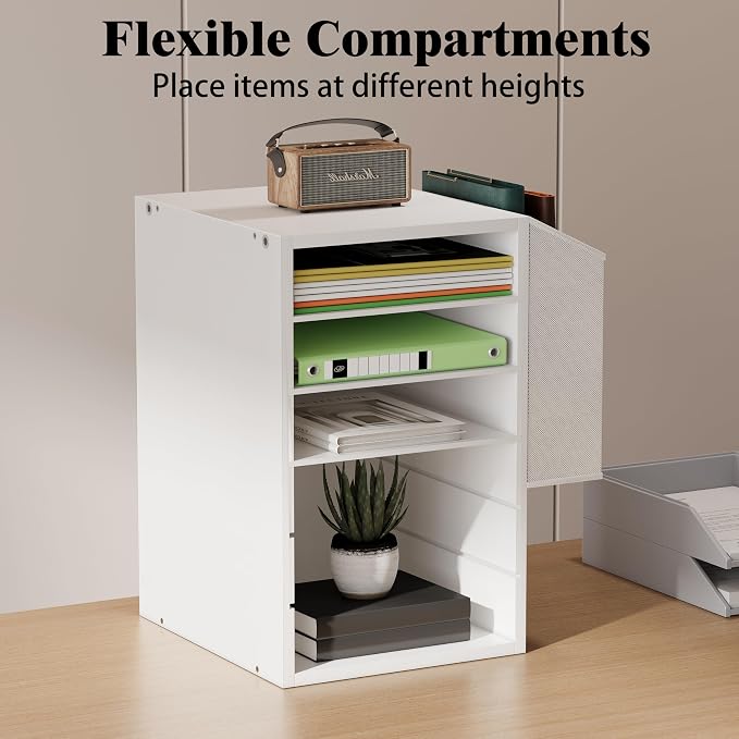 Unionly 6 Tier Adjustable Mail Sorter,Wood Paper Organizer for Class,Office | Office Mailbox with name slot,Literature Organizer with side pocket,Wooden File Storage Organizer for school,classroom,office - Image 4