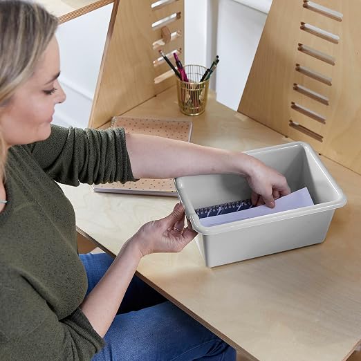 ECR4Kids Scoop Front Storage Bin, Multipurpose Organization, Contemporary, 20-Piece - Image 8