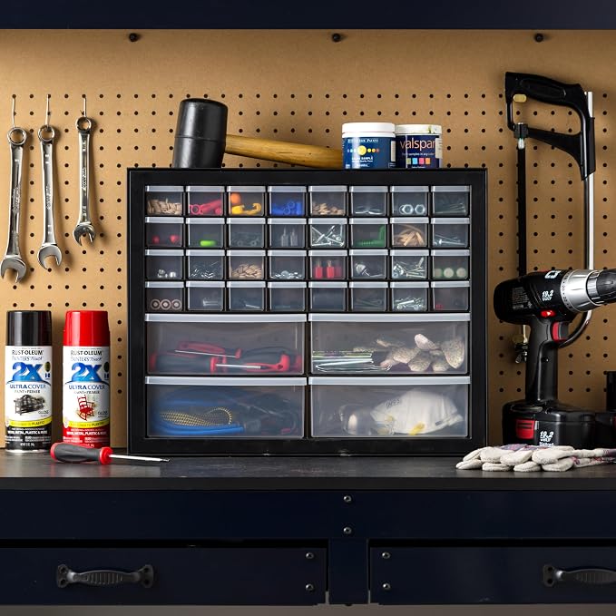 IRIS USA 36-Drawer Storage Cabinet, Garage Tool Screws, Made in USA, Black | Wall mountable, Stackable, Hardware, Electronics, Teacher Toolbox, Small Parts - Image 2