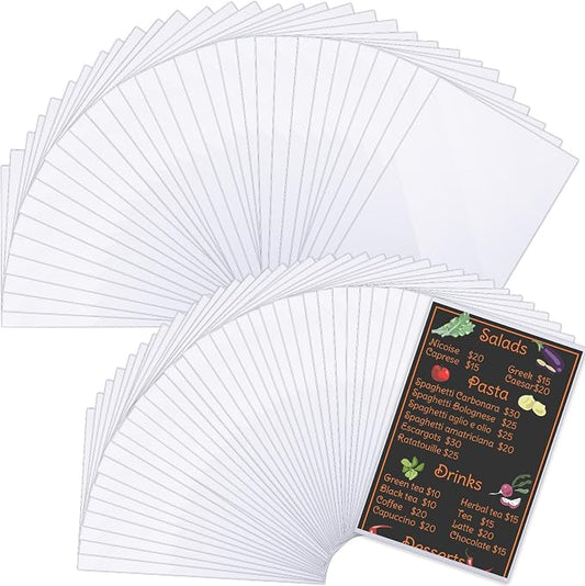 200 Pcs 8.5" x 14" Clear Plastic Menu Sleeves Covers Legal Size for Restaurant Menu Protector, 8.5" x 14" Rigid Print Protectors, Clear Hard Plastic Protective Sleeves Covers by Henoyso